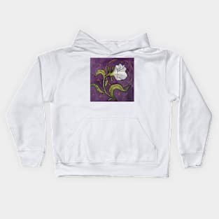 White Petunia - full painting Kids Hoodie